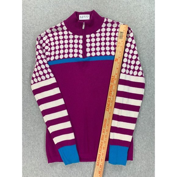Neve Half Zip Cotton Wool Blend Pullover Sweater (Women's Medium) Purple - Picture 5 of 12